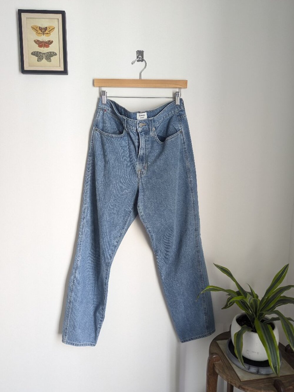 Sunday Best High Waisted Tapered Leg Jean Light Wash